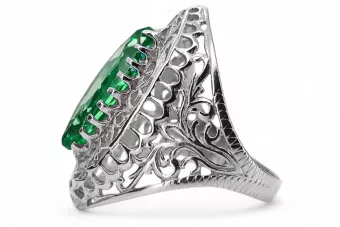 Emerald Sterling silver 925 Ring Vintage craft vrc090s